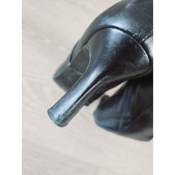 Stuart Weitzman Black Leather Tall High Heel Pointed Toe Zip Womens Boots 9 - Picture 9 of 16